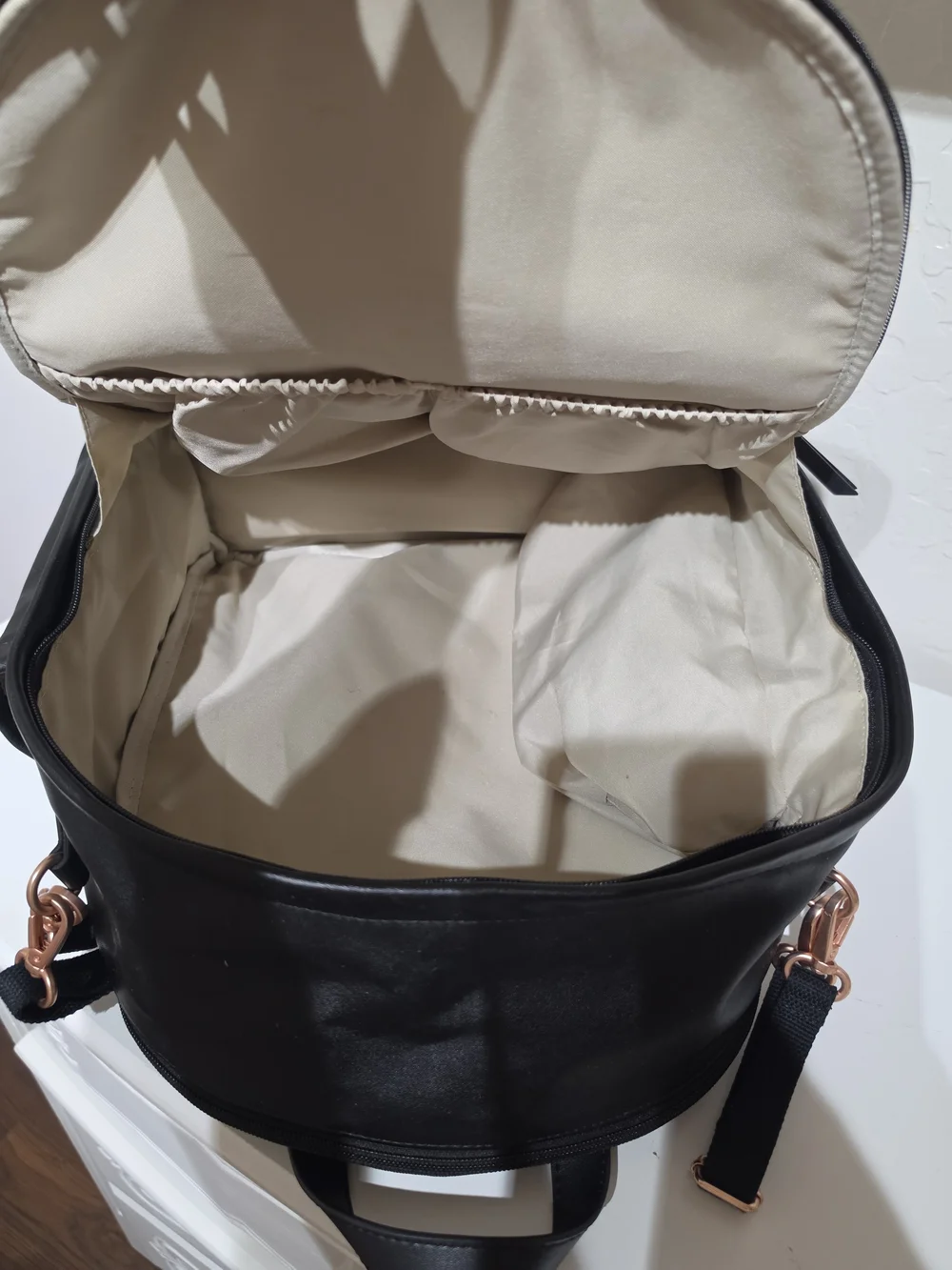 Black Leather Diaper Bag
